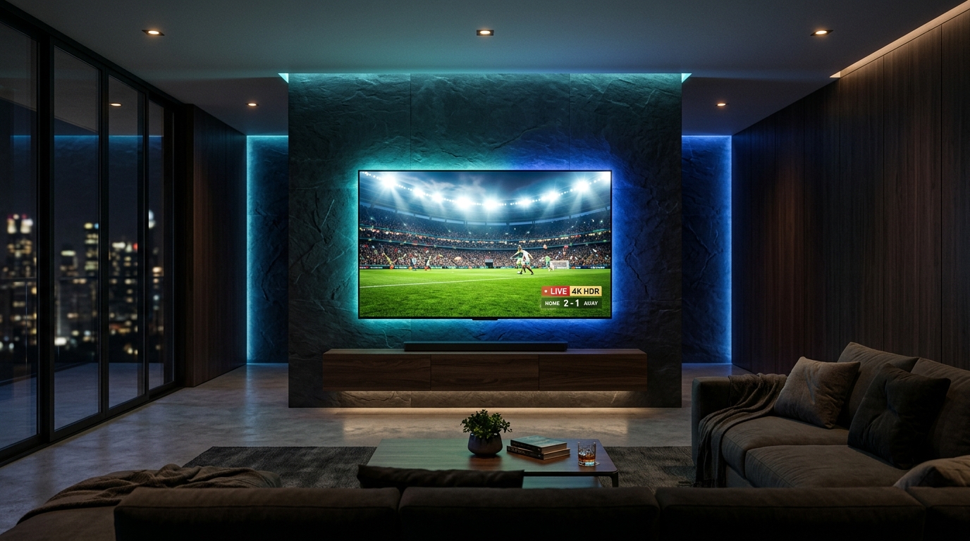 TVoxar IPTV 4K Live Streaming Mockup on Television